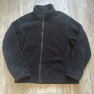 Men's Black Uniqlo Full-Zip Fleece Sweater